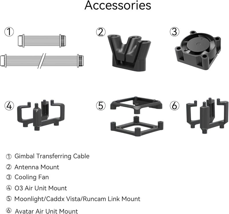 RunCam XF C-20T/C-20D FPV Gimbal Mount Kit with FPV Head Tracking Transmitter & RX,Cooling Fan, Antenna Mount-Compatible with DJI O3,O4,O4 PRO,Walksnail Avatar,Moonlight for RC Cars,Airplanes,Drones - Image 2